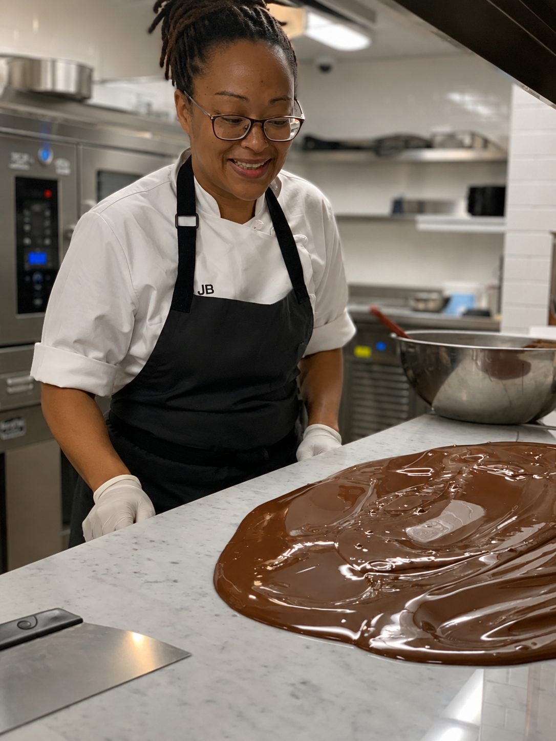 Chocolate tempering detail