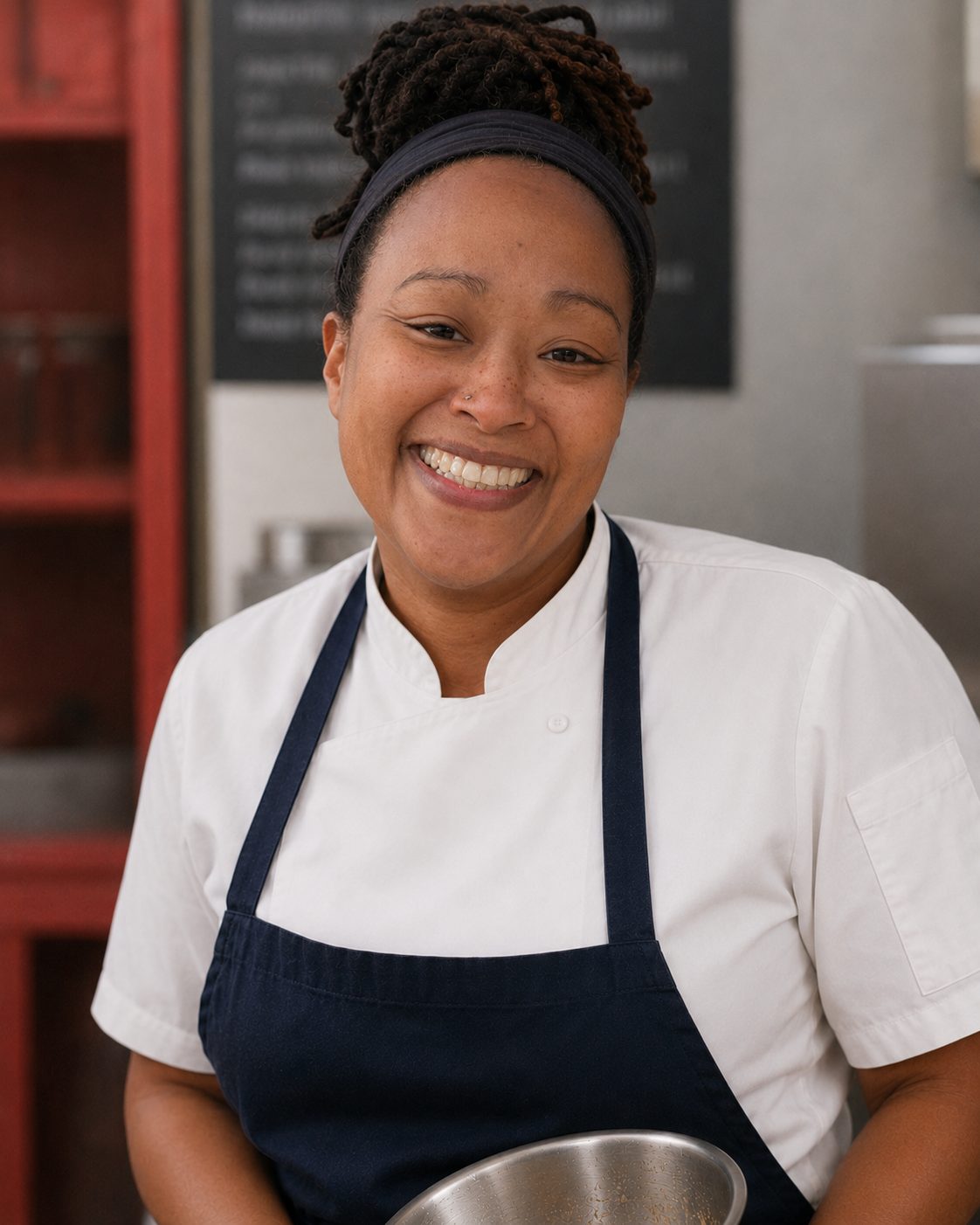 Mariah at work in the pastry kitchen
